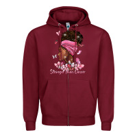 Burgundy stronger than cancer Zipper Hoodie - BarkalooDesign