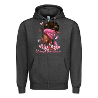 Charcoal Heather stronger than cancer Zipper Hoodie - BarkalooDesign