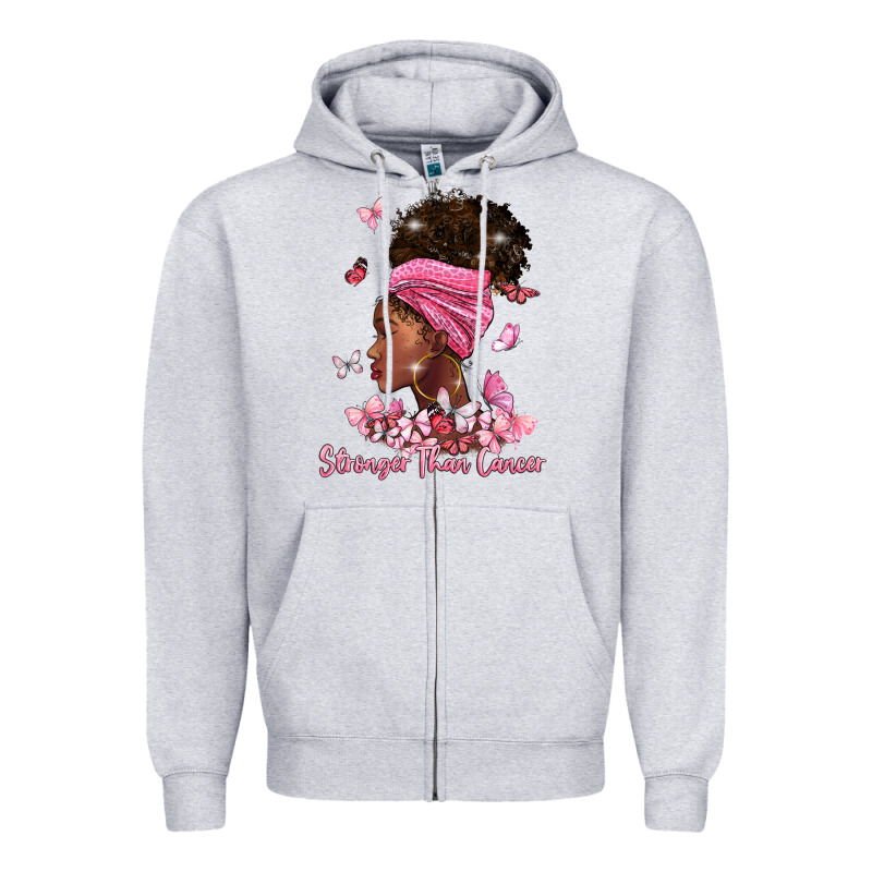 Stronger Than Cancer Zipper Hoodie by BarkalooDesign | Teevron