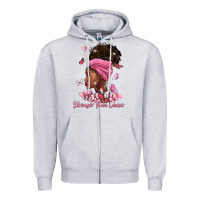 Heather Grey stronger than cancer Zipper Hoodie - BarkalooDesign