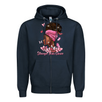 Navy stronger than cancer Zipper Hoodie - BarkalooDesign