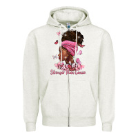 Oatmeal Heather stronger than cancer Zipper Hoodie - BarkalooDesign