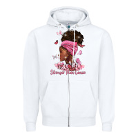 White stronger than cancer Zipper Hoodie - BarkalooDesign