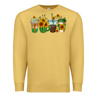 Antique Gold sunflowers coffee cups Premium Sweatshirt - AdoDesignShop