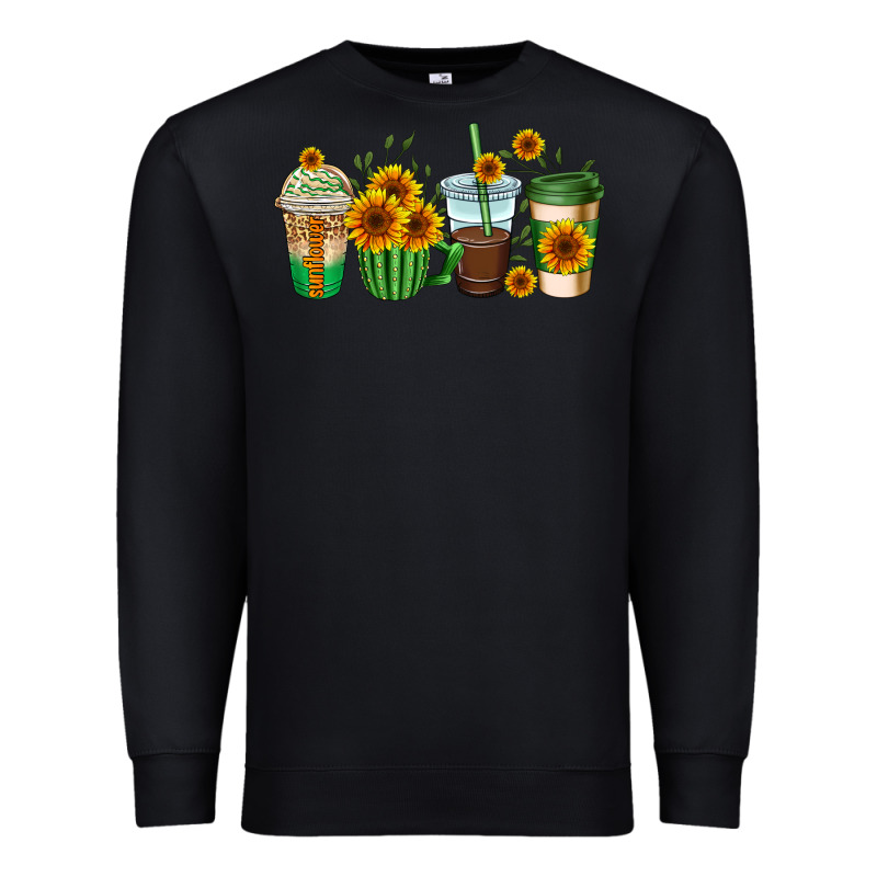 Sunflowers Coffee Cups Premium Sweatshirt by AdoDesignShop | Teevron