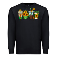Black sunflowers coffee cups Premium Sweatshirt - AdoDesignShop
