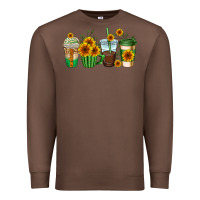Chestnut sunflowers coffee cups Premium Sweatshirt - AdoDesignShop