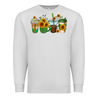 Dove Grey sunflowers coffee cups Premium Sweatshirt - AdoDesignShop