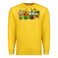 Lemon sunflowers coffee cups Premium Sweatshirt - AdoDesignShop
