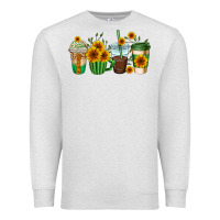 Oatmeal Heather sunflowers coffee cups Premium Sweatshirt - AdoDesignShop