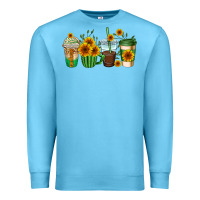 Ocean Blue sunflowers coffee cups Premium Sweatshirt - AdoDesignShop