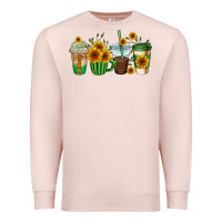 Pale Pink sunflowers coffee cups Premium Sweatshirt - AdoDesignShop