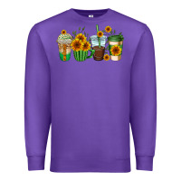 Purple sunflowers coffee cups Premium Sweatshirt - AdoDesignShop