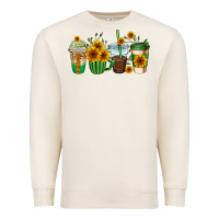 Sandshell sunflowers coffee cups Premium Sweatshirt - AdoDesignShop