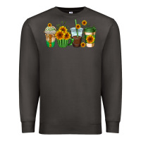 Smoke sunflowers coffee cups Premium Sweatshirt - AdoDesignShop