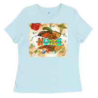 Baby Blue fall nurse pumpkin Ladies Tee - TumblerDesignByShophia