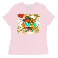 Bubblegum Pink fall nurse pumpkin Ladies Tee - TumblerDesignByShophia