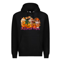Black Thanks A Latte Autumn Vibes Premium Hoodie - CowhideDigitalArt