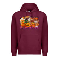 Burgundy Thanks A Latte Autumn Vibes Premium Hoodie - CowhideDigitalArt