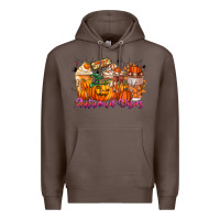 Coffee Thanks A Latte Autumn Vibes Premium Hoodie - CowhideDigitalArt