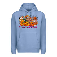 Colony Blue Thanks A Latte Autumn Vibes Premium Hoodie - CowhideDigitalArt