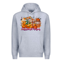 Heather Grey Thanks A Latte Autumn Vibes Premium Hoodie - CowhideDigitalArt