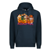 Navy Thanks A Latte Autumn Vibes Premium Hoodie - CowhideDigitalArt