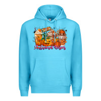 Ocean Blue Thanks A Latte Autumn Vibes Premium Hoodie - CowhideDigitalArt