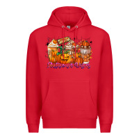 Red Thanks A Latte Autumn Vibes Premium Hoodie - CowhideDigitalArt