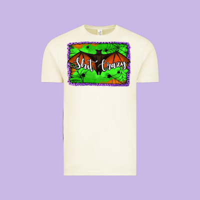 Bat Shit Crazy With Background Vintage Tee Designed By Jasminsmagicworld