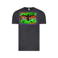 Vintage Black bat shit crazy with background Vintage Tee - Jasminsmagicworld