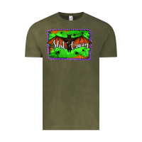 Vintage Olive bat shit crazy with background Vintage Tee - Jasminsmagicworld