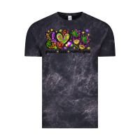 Cloud Black Peace Love Mardi Gras Vintage Tee - HowdyJamesFarm