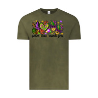Vintage Olive Peace Love Mardi Gras Vintage Tee - HowdyJamesFarm
