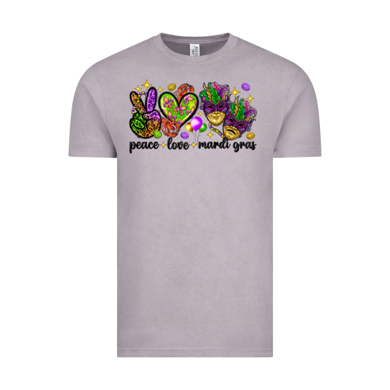 Peace Love Mardi Gras Vintage Tee by HowdyJamesFarm | Teevron