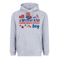 Heather Grey all american boy Heavyweight Hoodie - AdoDesignShop