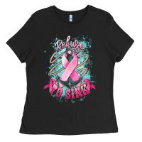 Black Refuse to sink Cancer anchor Cancer Awareness Ladies Tee - HowdyJamesFarm