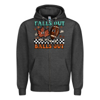 Charcoal Heather falls out balls out Zipper Hoodie - BarkalooDesign