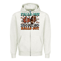 Oatmeal Heather falls out balls out Zipper Hoodie - BarkalooDesign