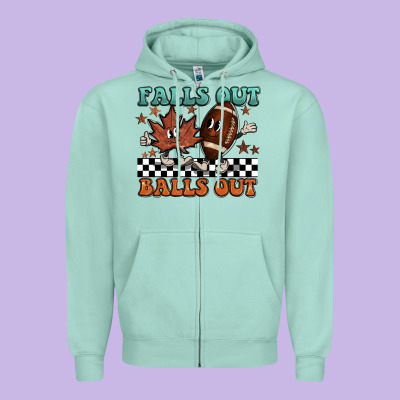 Falls Out Balls Out Zipper Hoodie Designed By Barkaloodesign