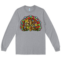 Heather Grey christmas rainbow with leopard cactus Long Sleeve Tee - RanaPortraitStore