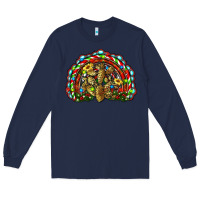 Navy christmas rainbow with leopard cactus Long Sleeve Tee - RanaPortraitStore