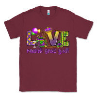 Burgundy Love Mardi Gras Y'all Classic Tee - HowdyJamesFarm
