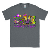 Charcoal Heather Love Mardi Gras Y'all Classic Tee - HowdyJamesFarm