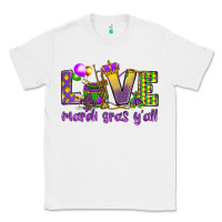 White Love Mardi Gras Y'all Classic Tee - HowdyJamesFarm