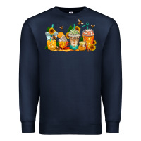 Navy bumble bee coffee cups Premium Sweatshirt - AdoDesignShop