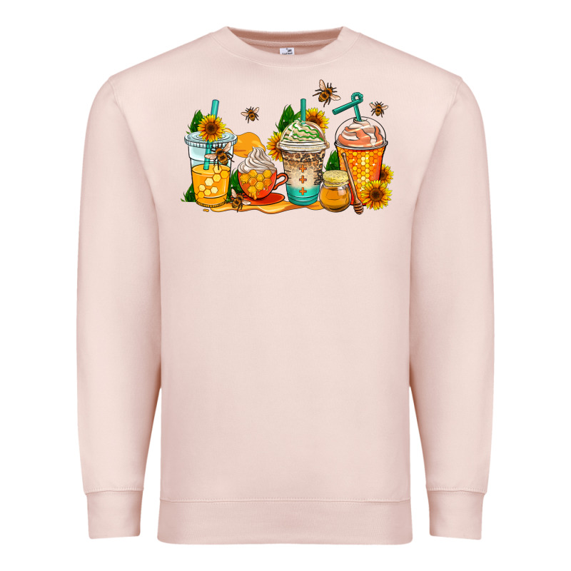 Bumble Bee Coffee Cups Premium Sweatshirt by AdoDesignShop | Teevron