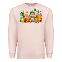 Pale Pink bumble bee coffee cups Premium Sweatshirt - AdoDesignShop
