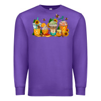 Purple bumble bee coffee cups Premium Sweatshirt - AdoDesignShop