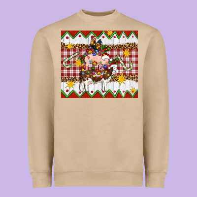 Stacked Christmas Farm Heavyweight Sweatshirt Designed By Artiststas